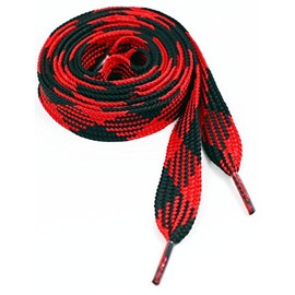 Thick Fat Shoelaces for Sneakers, Boots and Shoes By Ti Shoe Laces - Chose Your Colors (Black/Red)