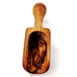 das Olivenholzbrett®, Wooden Dosing Spoon, Flour Scoop, Spice Scoop Olive Wood, 18 cm