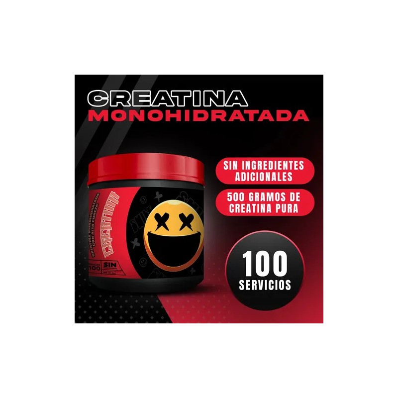 Creatina Monohidratada Smile Labz 500g Sin Sabor Vegano Deportivo