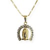 Our Lady of Guadalupe Virgin Mary Horseshoe Gold Plated Pendant