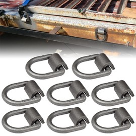 1/2" Heavy Duty Weld-On Forged D Ring with Welding Clips, 8Pcs Trailer Tie Down D Ring Anchor for Truck Cargo with MBS 12,000 lbs