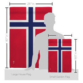 Americana Home & Garden FK140174-BO Norway World Nationality Decorative Vertical Kit, House & Garden Flags Set w/Flagpole, Multi-Color