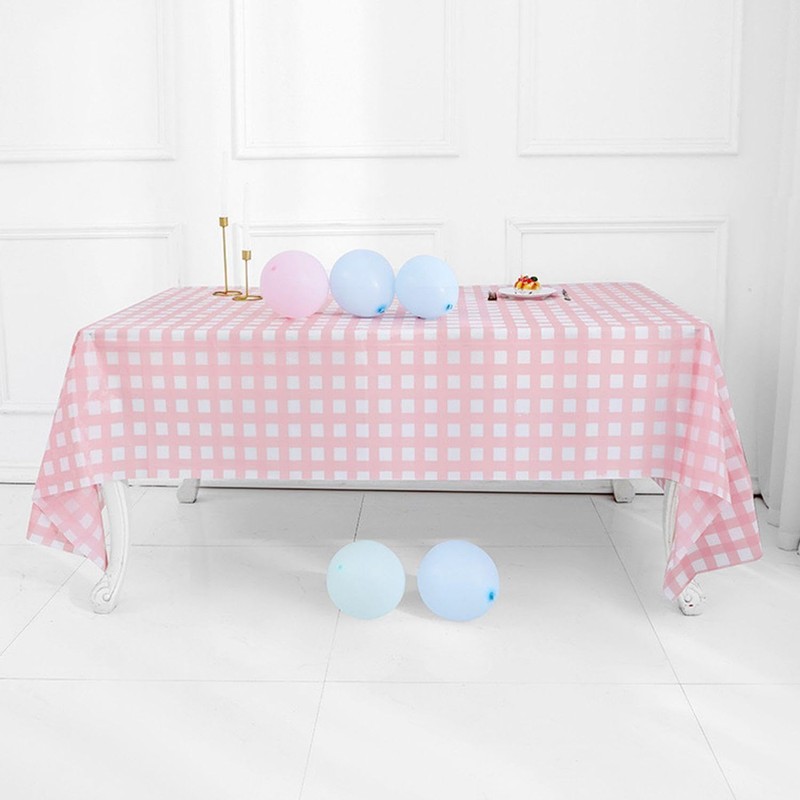CVFRTT 2 Pieces Plaid Tablecloths, Table Decorations, Waterproof Plastic Tablecloths,