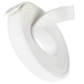 GORGECRAFT 118 Inches Double Sided Leather Strip Straps 0.8 inch Wide Flat Cord DIY Leather Strap String for Making Bag Strap Crafts Leather Belt Furniture Handles(White)