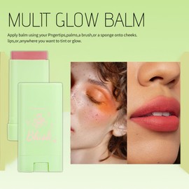 Cream Blush Blusher Stick for Cheek Make up, Creamy Soft Cream Blushes Contour, 3-in-1 Lip Cheek Eye Red Peach Pink Milk Blush, Weightless Long-Wearing Natural, Buildable Skin Tint