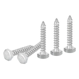 DTGN 1/4" x 1-1/2" Hex Lag Bolts - 20 Pack - for Woodworking, Furniture - 304 Stainless Steel Full Thread Hexagon Head Lag Screws for Wood - Silver