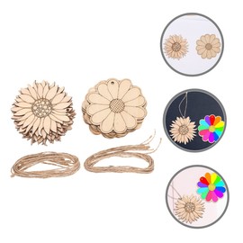 DOITOOL 30Pcs DIY Sunflower Wooden Cutouts for Crafts Unfinished Graffiti Wood Slices Smooth Surface Safe for Early Education and Creative Projects