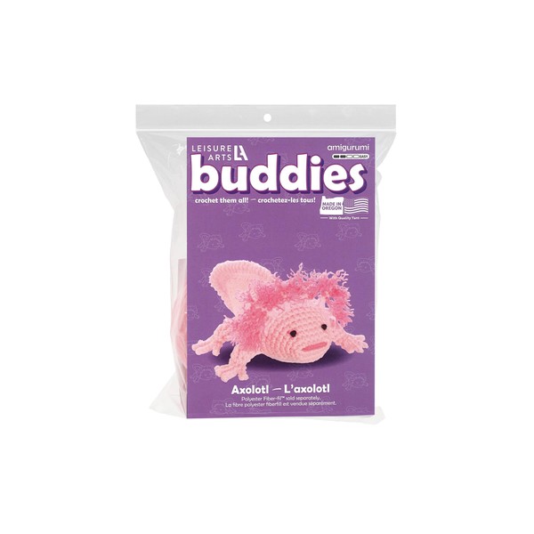 Leisure Arts Crochet Buddies Axolotl Kit – Beginner Friendly Crochet