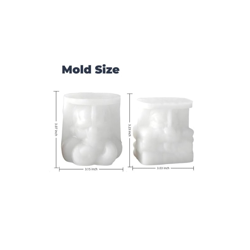 2Pcs Octopus Skull Candle Mold, Halloween Tentacle Silicone Molds for