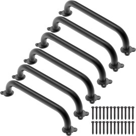 Dolibest 6 Pack 17-Inch Safety Handle, Metal Safety Playground Handles,Sturdy Playground Handle Bars & Wider Base Design, Playset Handles for Climbing Frame, Treehouse, Swing Set Accessories-Black