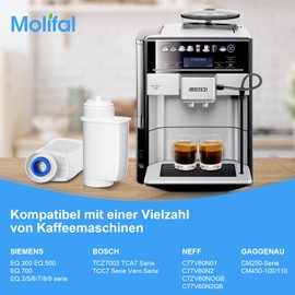 Molifal Replacement Water Filter for Siemens EQ Series, EQ5, EQ6, EQ9, S700, EQ500, S900, S500, TZ70003, TCZ7003, Replacement Filter for Bosch TCZ7003, TCZ7033, 467873, Brita Intenza, Bosch 12008246 (6)