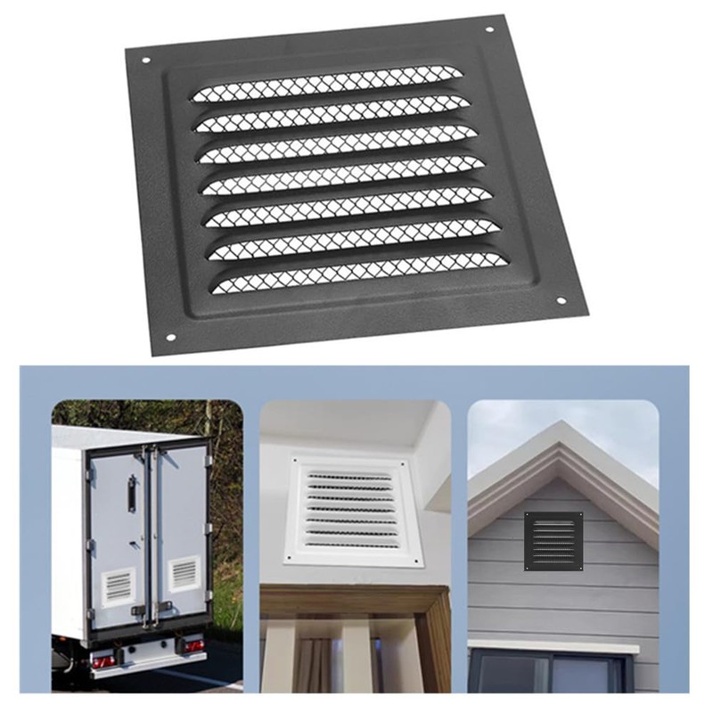 Square Ventilation Grille, Black Metal Square Ventilation Grille Stainless Steel