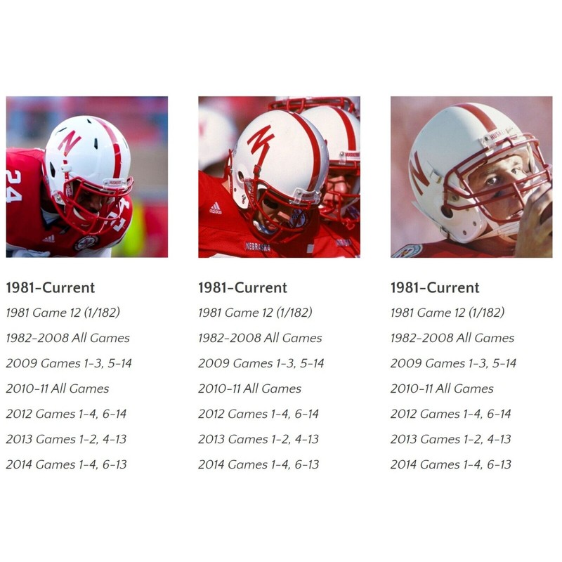 1970-Present Nebraska Cornhuskers Mini Football Gumball Helmets *DIECUT DECALS*