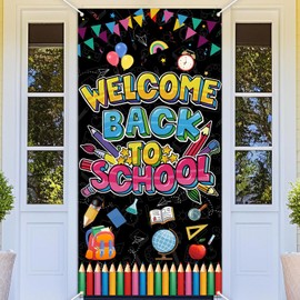 Welcome Back to School Door Banner, Back to School Decorations Banner for Classroom Door Decorations, First Day of School Door Banner