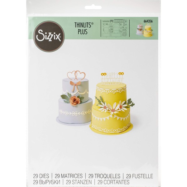 Sizzix Thinlits Plus Die Set 29 Pack Cake Pop-Up, Multicolor