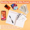 Bill Payment Tracker Notebook with Spiral Binding and Back Pocket