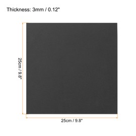 Rebower 6Pcs Foam Sheets Crafts Foam Arts Paper 10 x 10 x 1/8 Inch [for Crafts Project, Scrapbooking, DIY, Party Handicraft, Costumes]-25cm x 25cm x 3mm / Black