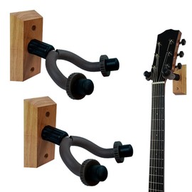 YqsIbth Guitar Wall Mount Display Bracket, 2 Pack Guitar Hanger Hook Holder, Guitar Wall Hanger Stand, Wood Guitar Hook Keeper Guitar Hanger for Wall Electric Acoustic Guitar Ukulele Bass