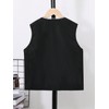 Verdusa Boy's Pocket Front Buckle Sleeveless Cargo Vest Jacket Black