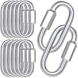 30-Pack M10 Quick Links Screw, 4Inch Threaded Quick Chain Link Connectors, 3/8” Heavy Duty Locking Carabiners, 2000 LBS Capacity Anti-Rust Chain Hooks for Towing, Swings, Shade Sails and Bird Toys