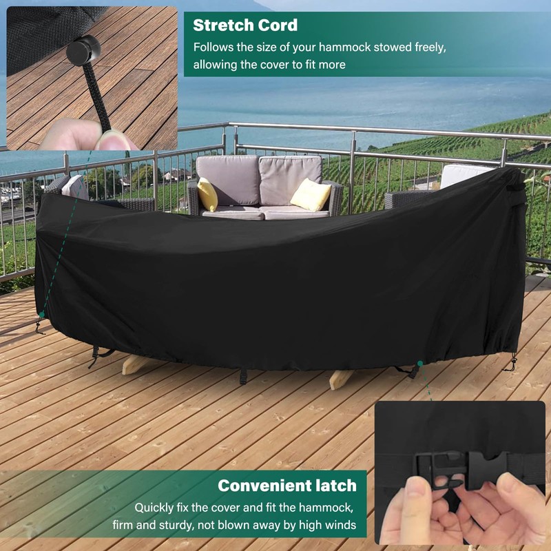 AKEfit Hammock Cover,400D Upgraded Waterproof Hammock Cover for 11-12 Ft