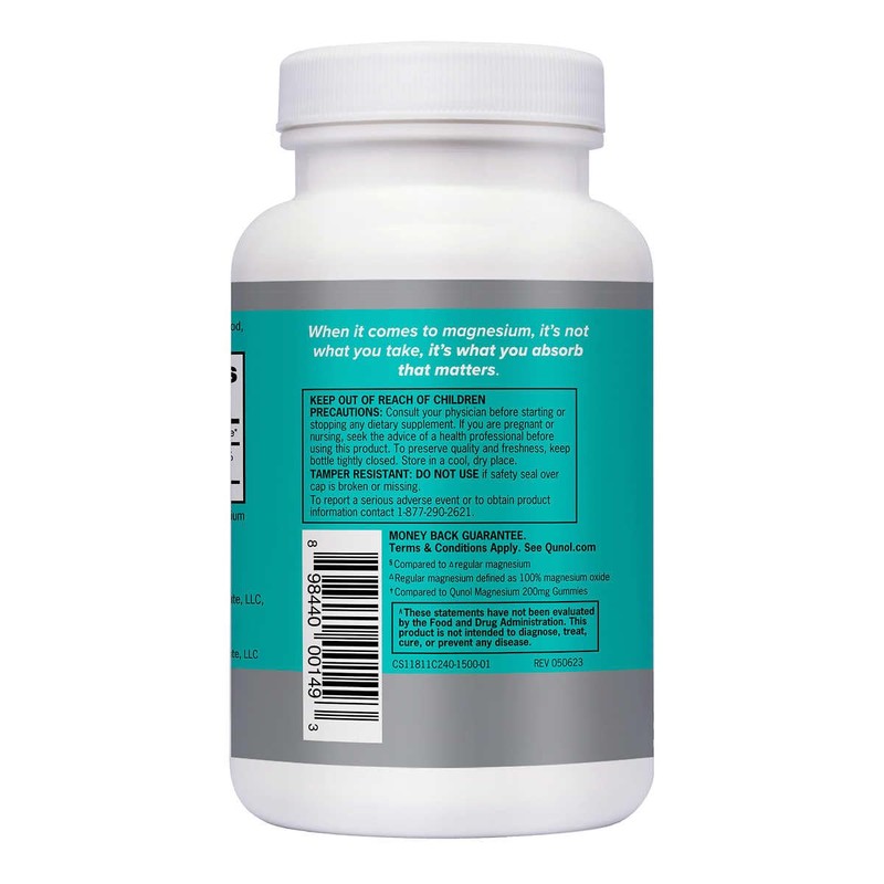 Qunol Magnesium Extra Strength 420mg, Vegetarian & Gluten Free, 240
