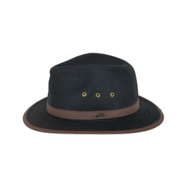 Outback Trading Company Men's Madison River Sun-Protective Waterproof Crushable Cotton Oilskin Hat Black