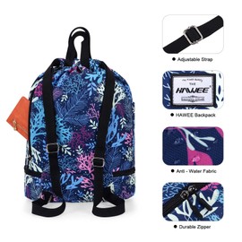 HAWEE Waterproof Drawstring Backpack with Inner Pocket Large Gym Bag Drawstring Daypack Drawstring Bag Sports Bag Unisex for Women Men Travel Everyday School Outdoor Yoga Swimming Beach, Tri-color