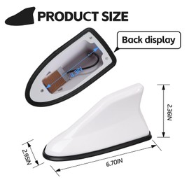 Hbxdeco Shark Fin Antenna Cover for Car, Waterproof Car Roof Antenna Cover Decoration, Automotive Top Roof Aerial AM/FM Radio Signal Base, Universal Vehicle Exterior Accessories (White)