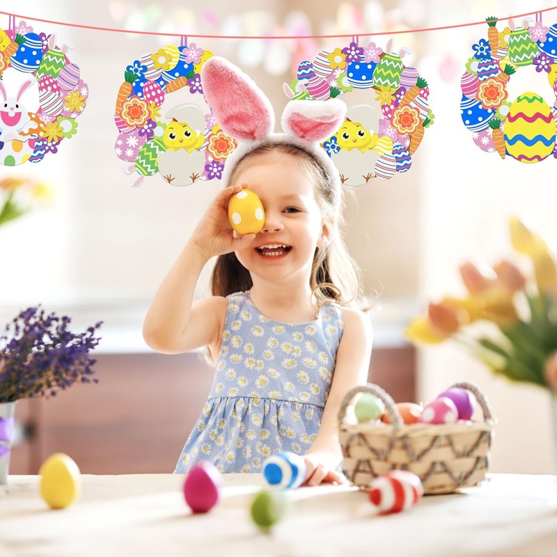 8 Pieces Easter Wreath Crafts Set, DIY Spring Decoration Easter