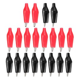 sourcing map Alligator Clips Clamps, Crocodile Alligator Jumper Electric Test Clips Helper with Protective Insulation Cover for Circuit Testing, 20pcs