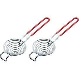 CAMKYDE Separador de huevos de grado alimenticio de acero inoxidable separador de yema y clara de huevo, juego de 2 (rojo)