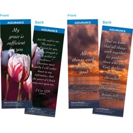 Bible Cards | Popular Scripture Memory Verses | Pack of 60 Christian Bookmarks | Great Gift to Build Faith, Encourage and Share The Gospel |12 Hand Picked Colorful, 5 of Each Design | Assortment 11