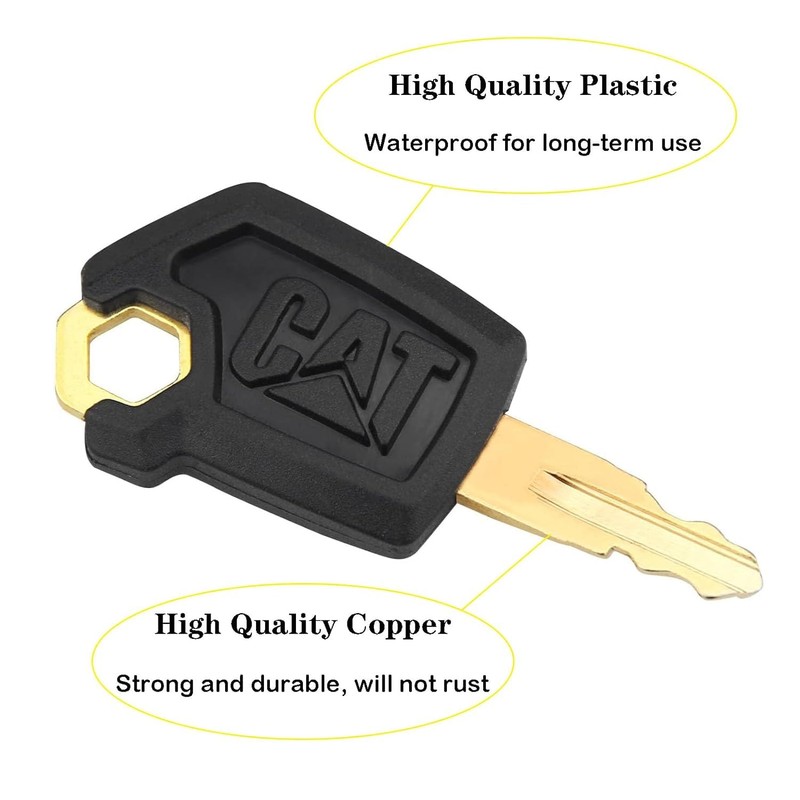 Yharnamite 10 Pcs Cat 5P8500 Equipment Key Set, Black Plastic