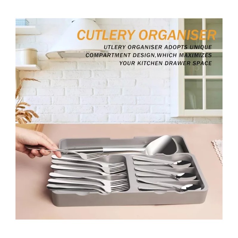 24x7 Organizador De Cubiertos Para Cajón 7 Compartimentos Cocina
