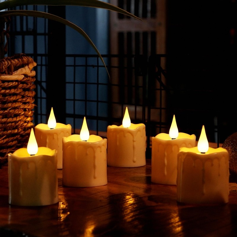 FREEPOWER Rechargeable Flameless LED Votive Candles with Timer Remote -