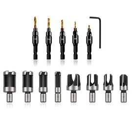 14pcs Countersink Drill Bit Set Include Wood Plug Cutter Tool Drill Bits for Woodworking