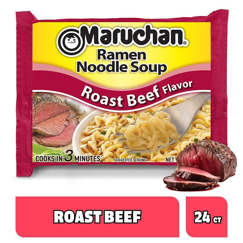 Maruchan Ramen Roast Beef, Instant Ramen Noodles, Ready to Eat