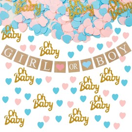1 Set Von Briefen, Die Flaggen Und 15G -Konfetti, Geschlechter Enthüllen Partyzubehör, Baby -Party -Dekorationen, Party -Szenen -Arrangement.