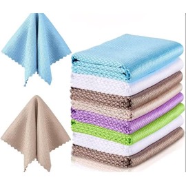LYDIA 5 Pack Microfiber Cleaning Cloths - 16 x 12 Inch, Lint-Free and Streak-Free for Cleaning Windows, Glass, Stainless Steel, Mirrors, and Windshields