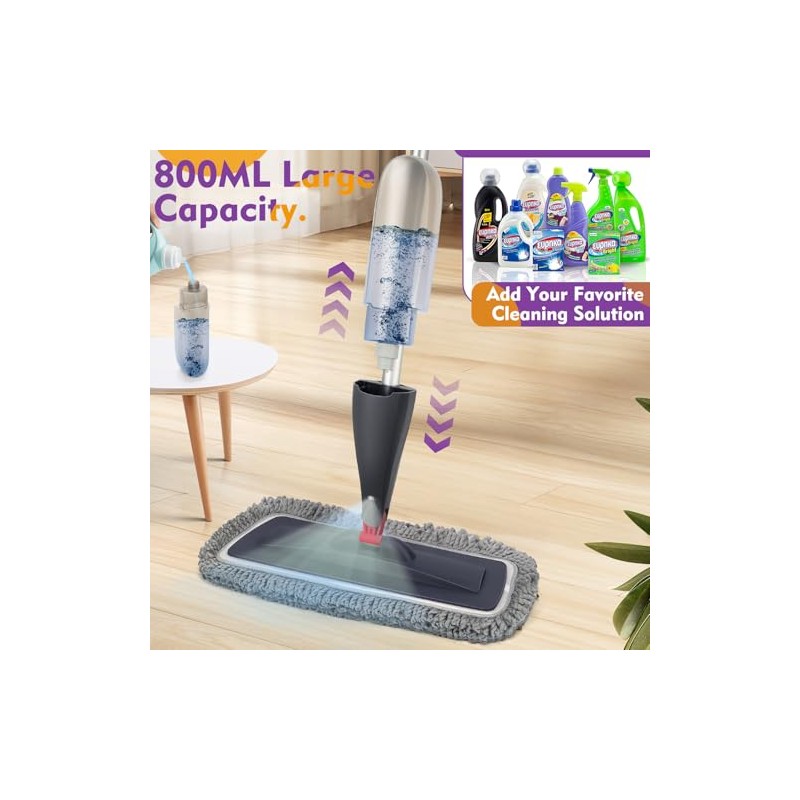 Spray Mop for Floor Cleaning with Washable Pads, Microfiber Wet