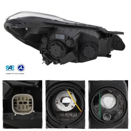 AKKON - Fit 2019 2020 2021 2022 Chevy Spark LS/LT [Halogen Type w/Bumper Parking Lamp] Black OE Projector Headlight - Passanger