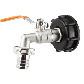 ibc storage tank tap kit for ibc tanks with s60x6 coarse thread outlet,easy turn lever tap with hose barb connector for irrigation/watering