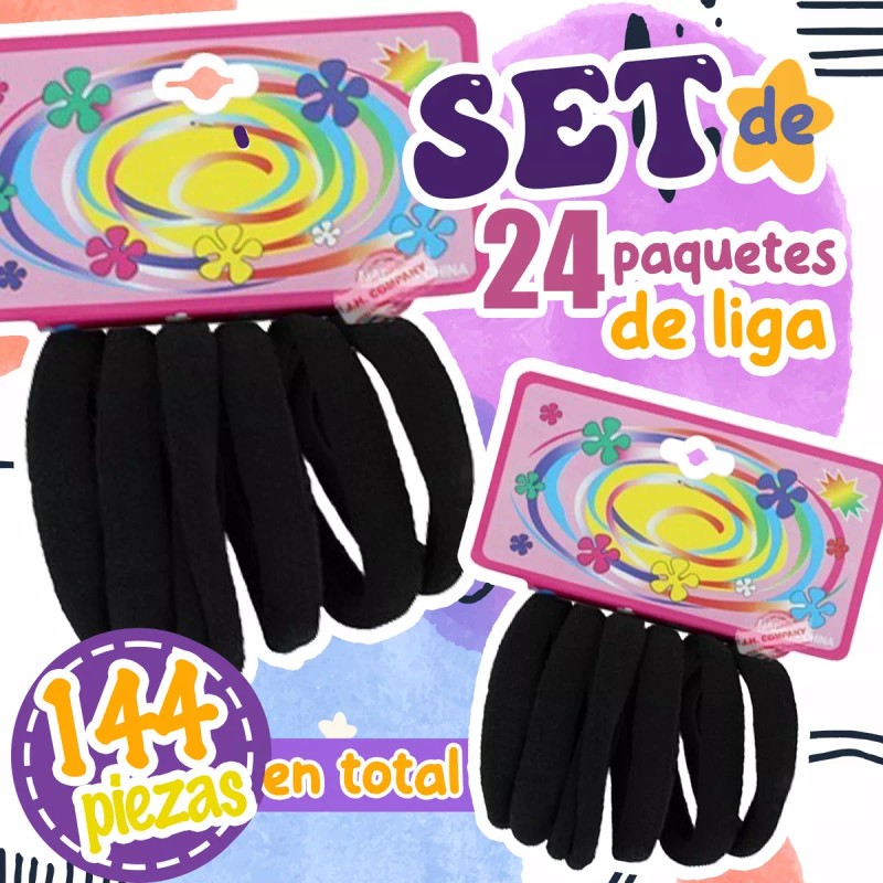 J.H. Company 144 Pcs Liga Para Cabello Donita Accesorio Elastica