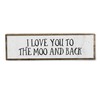 Cow Wooden Signs (Medium - Wood And Metal, I Love