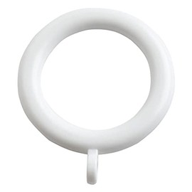 Merriway BH07017 (24 Pcs) Plastic Curtain Drapery Pole Rod Rings Inner Diameter 35mm Outer Diameter 42mm White - Pack of 24 Pieces