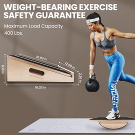 Professional Wooden Slant Board - Balance Board & Squats Calf Stretcher 2 in 1 Adjustable Incline Stretch Wedge Physical Therapy Slant Boards for Calf Ankle and Foot