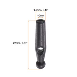sourcing map 10pcs Umbrella Tail Head Beads 2mm Hole Dia 22mm Length PP Plastic Umbrella Components for Folding Umbrella Cover Parts, Black