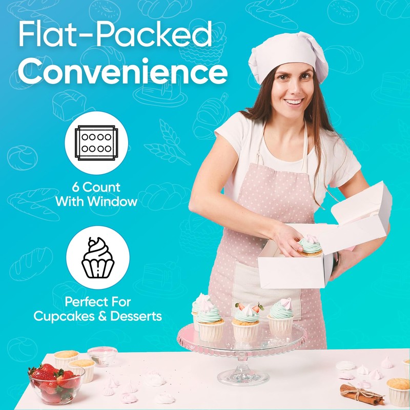 Albert Austin Cupcake Box Hold 6 Standard Cupcakes Food Grade
