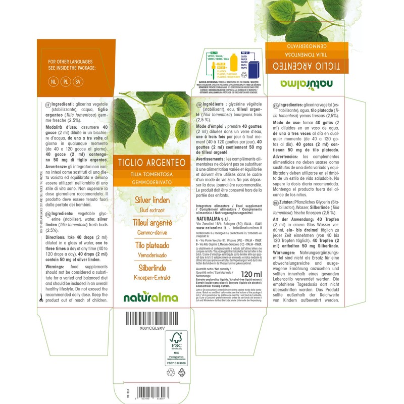 Silver Lime (Tilia Tomentosa) Alcohol-Free Bud Extract from Fresh Buds
